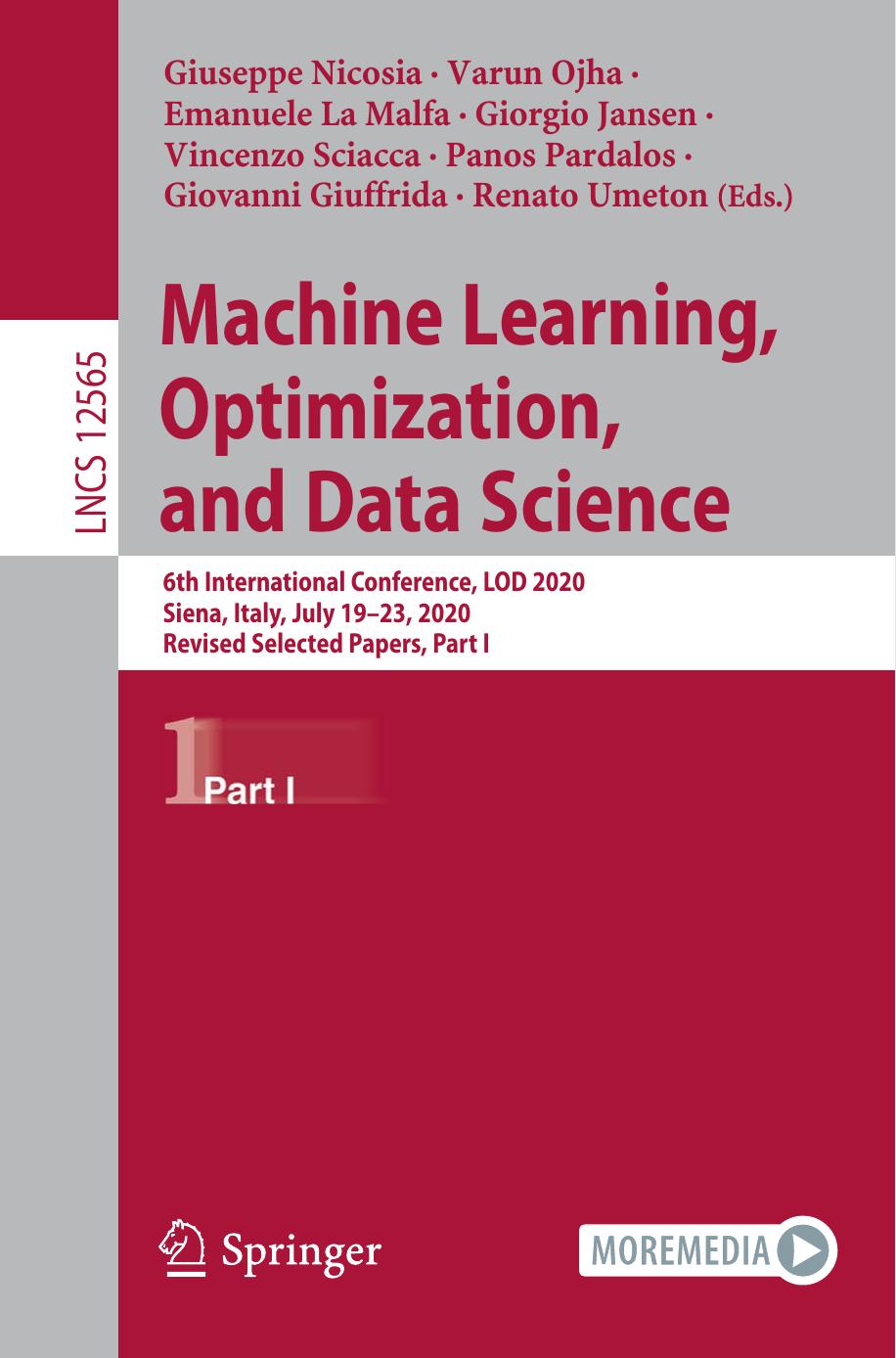 Machine Learning, Optimization, and Data Science by Unknow