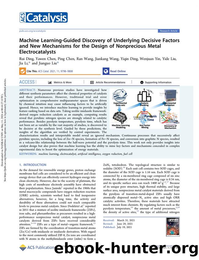 Machine Learning-Guided Discovery of Underlying Decisive Factors and New Mechanisms for the Design of Nonprecious Metal Electrocatalysts by unknow
