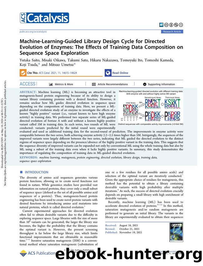Machine-Learning-Guided Library Design Cycle for Directed Evolution of Enzymes: The Effects of Training Data Composition on Sequence Space Exploration by unknow