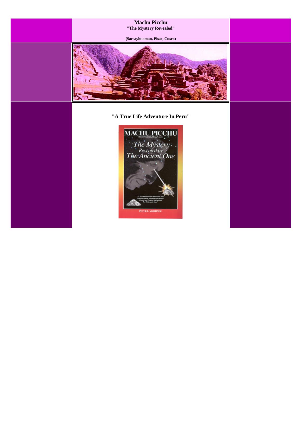 Machu Picchu The Mystery Revealed. by Best of Kuszter's Collection