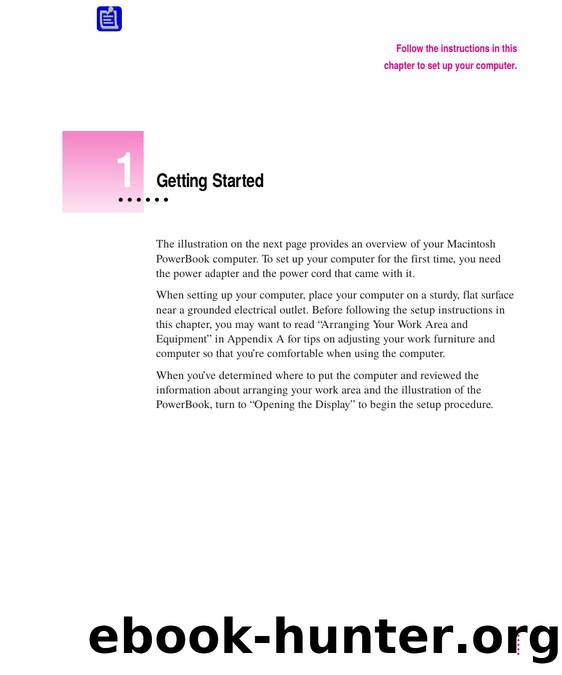 Macintosh Power Book User's Manual for G3 computers by 1400 series Setup