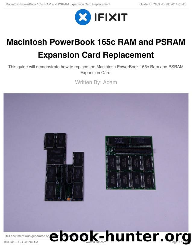Macintosh PowerBook 165c RAM and PSRAM Expansion Card Replacement by Unknown