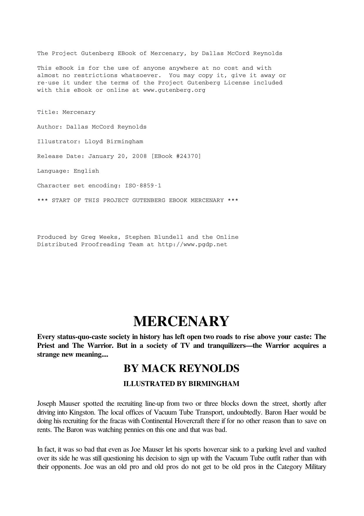 Mack Reynolds by Mercenary