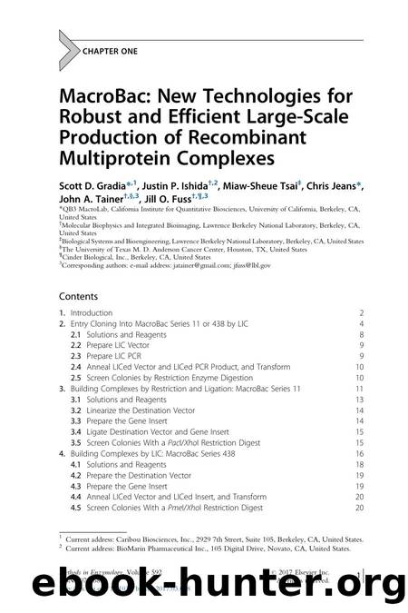 MacroBac: New Technologies for Robust and Efficient Large-Scale Production of Recombinant Multiprotein Complexes by Scott D. Gradia & Justin P. Ishida & Miaw-Sheue Tsai & Chris Jeans & John A. Tainer & Jill O. Fuss