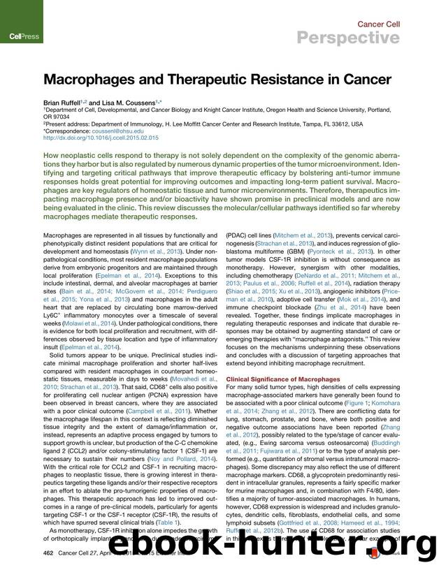 Macrophages and Therapeutic Resistance in Cancer by Brian Ruffell & Lisa M. Coussens