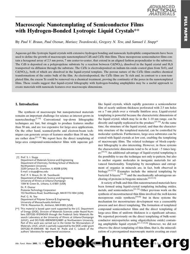 Macroscopic Nanotemplating of Semiconductor Films with Hydrogen-Bonded Lyotropic Liquid Crystals by Unknown