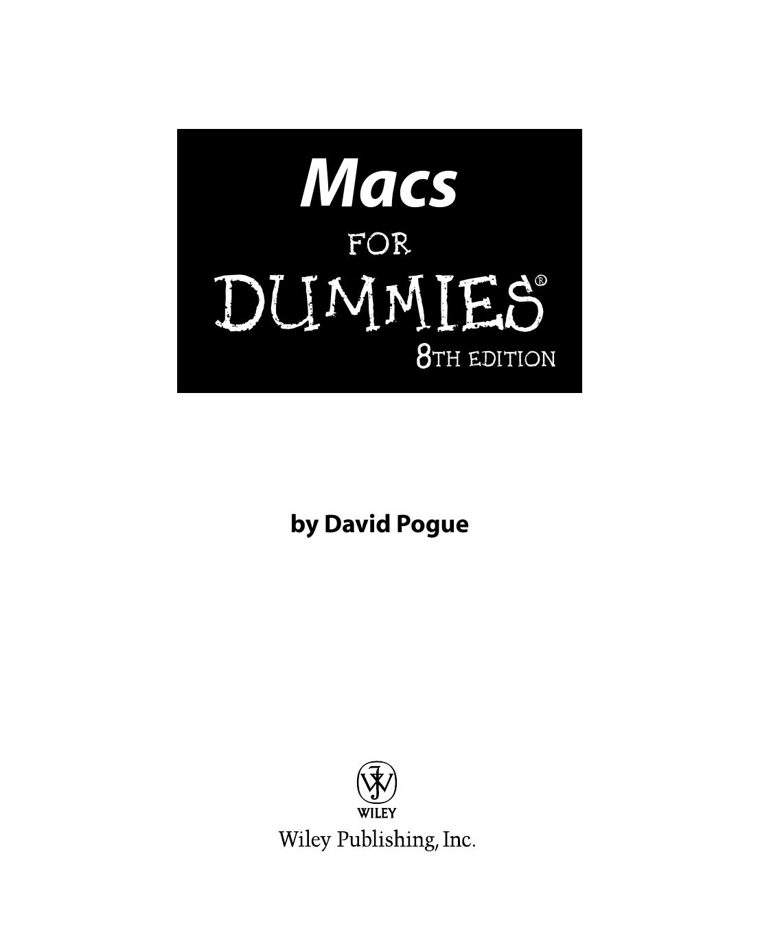 Macs for dummies by David Pogue
