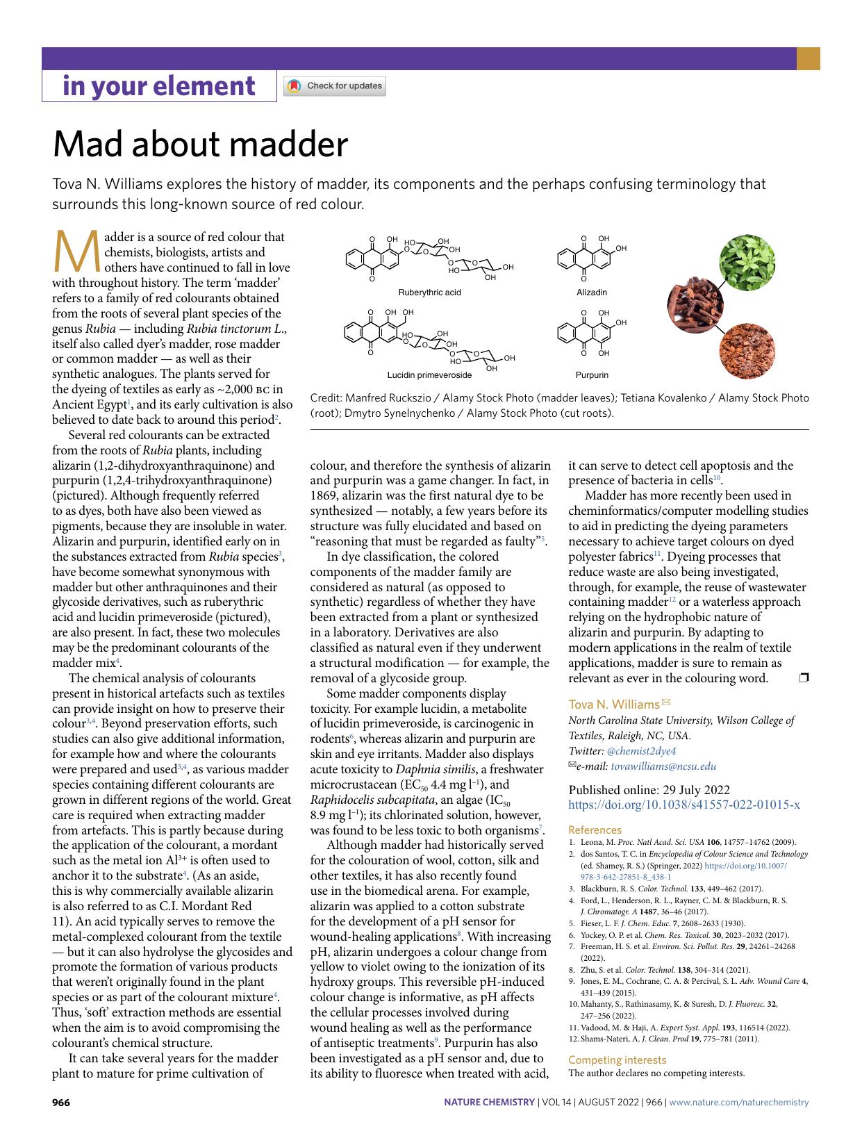 Mad about madder by Tova N. Williams