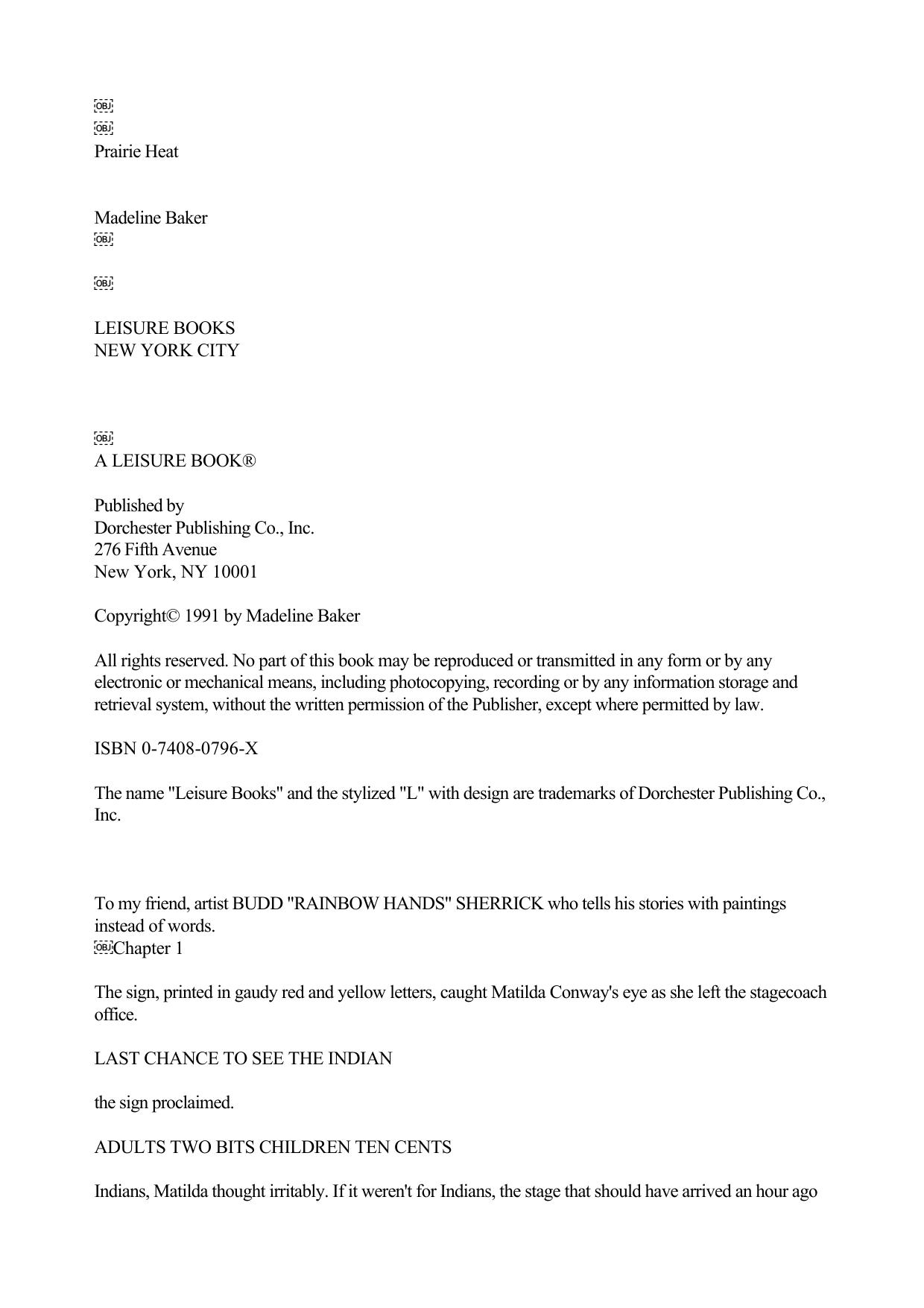 Madeline Baker by Prairie Heat