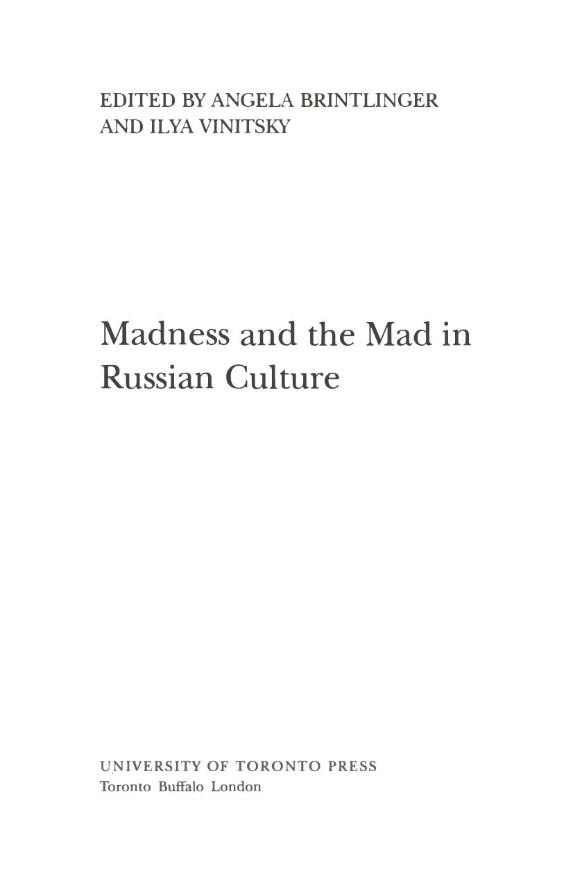 Madness and the Mad in Russian Culture by unknow