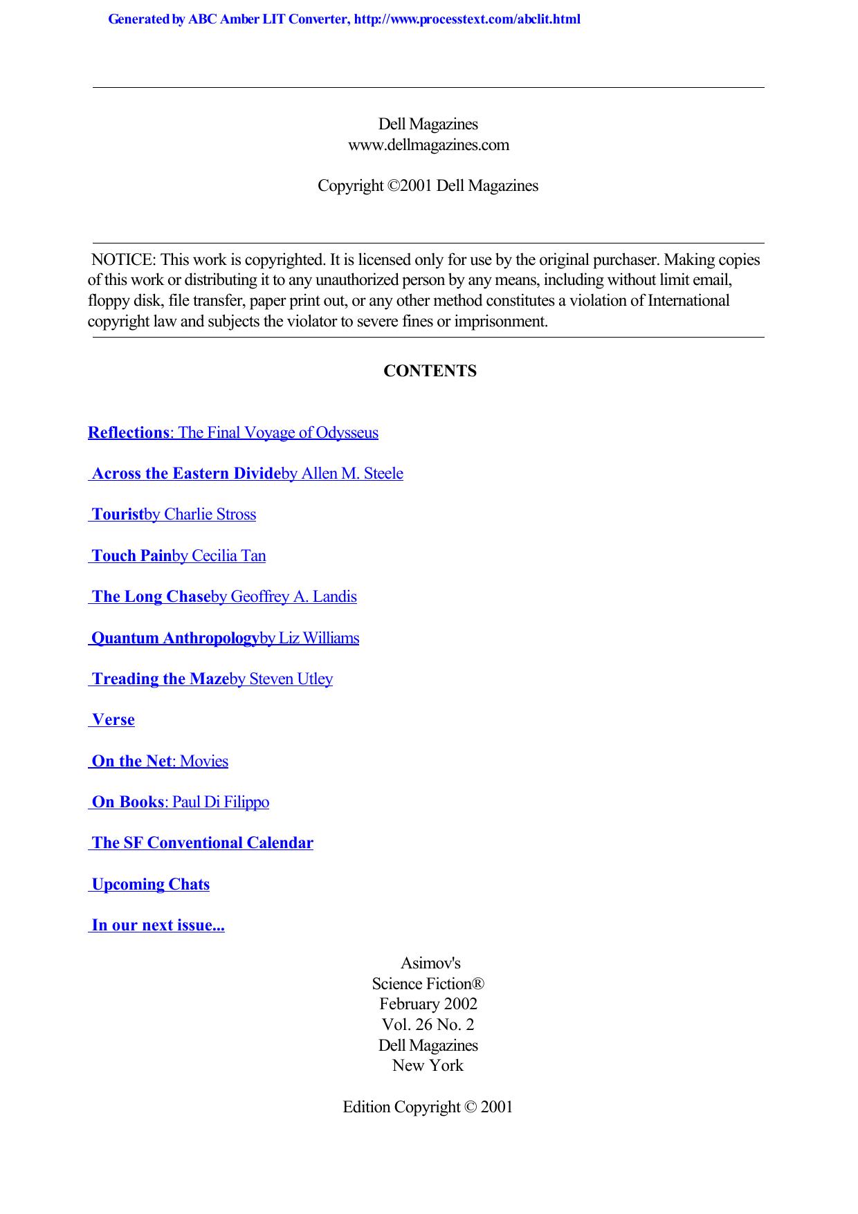 Magazine - Asimov's Science Fiction - 2002 by Issue 02