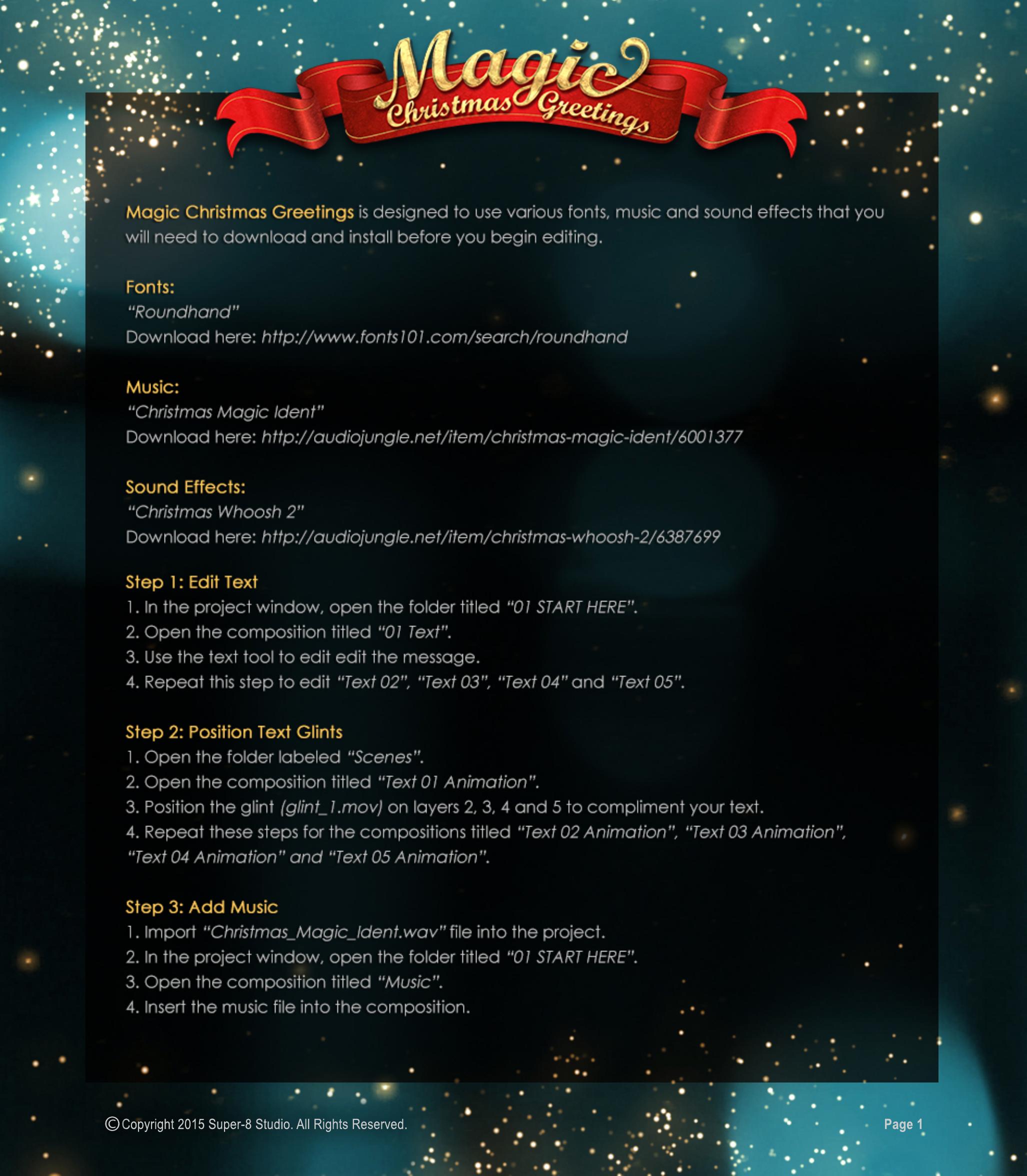 Magic Christmas Greetings Instructions by Unknown