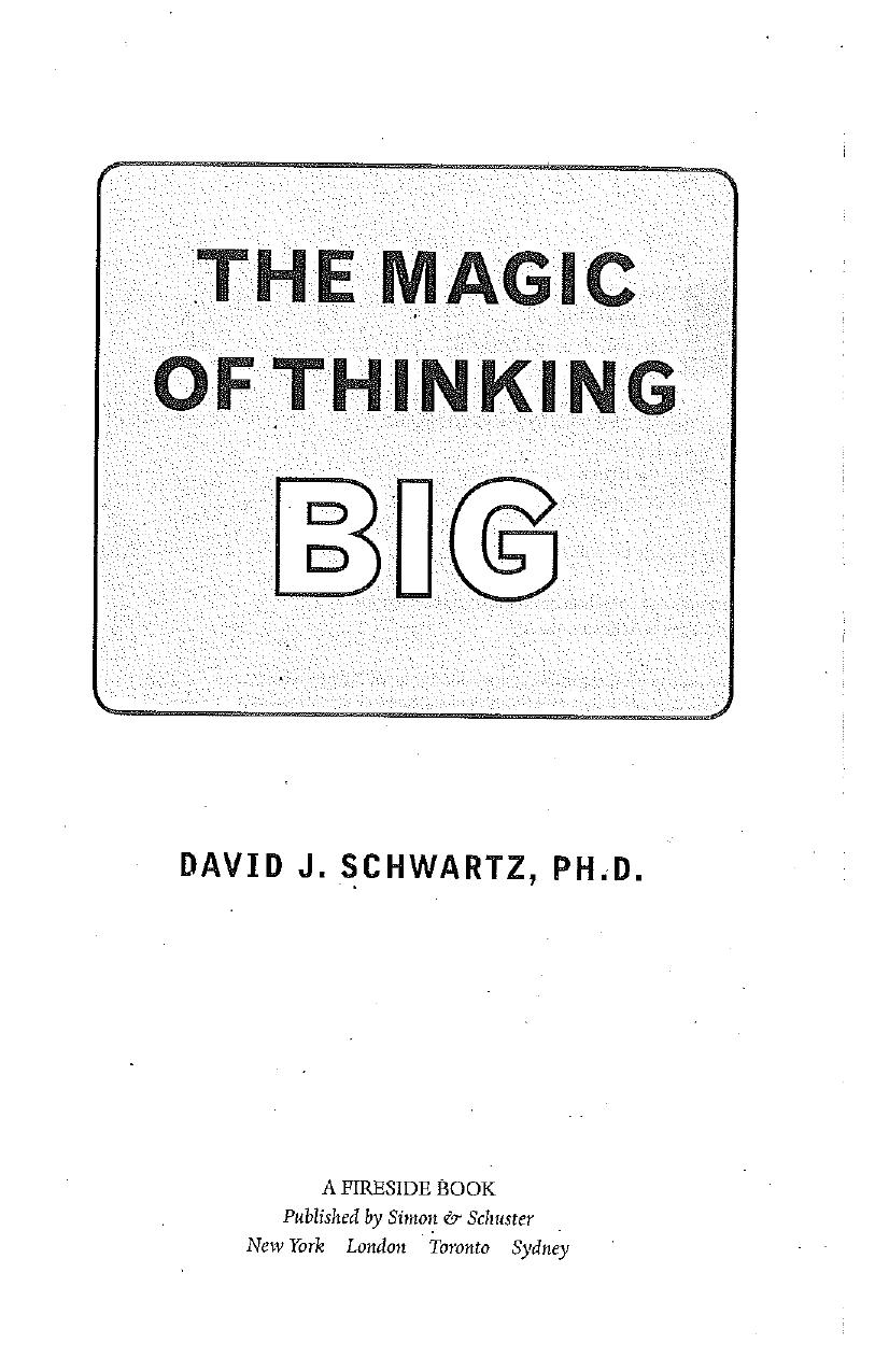 Magic of Thinking Big by David Schwartz