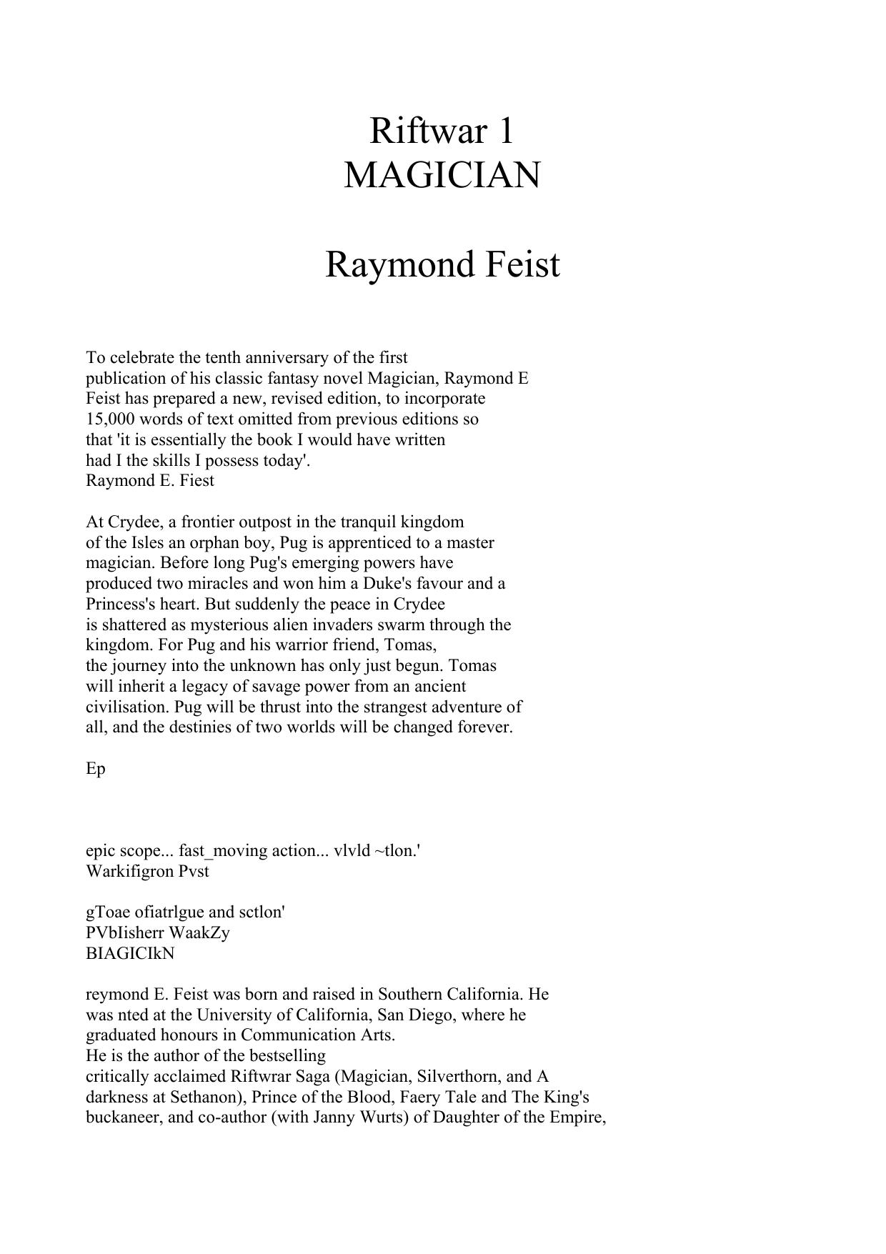 Magician by Raymond Feist