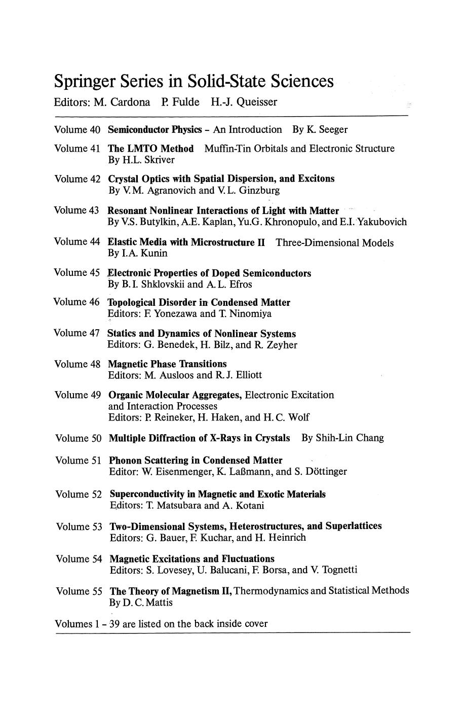 Magnetic Excitations and Fluctuations: Proceedings of an International Workshop, San Miniato, Italy, May 28 â June 1, 1984 by unknow