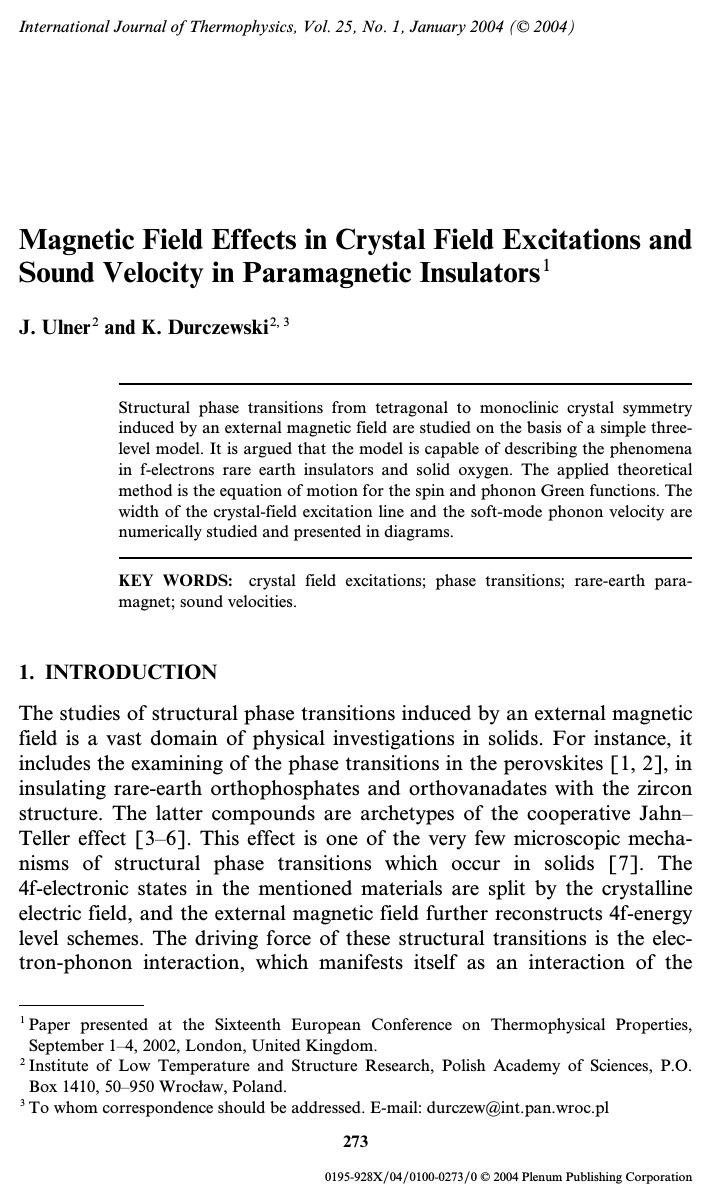 Magnetic Field Effects in Crystal Field Excitations and Sound Velocity in Paramagnetic Insulators by Unknown