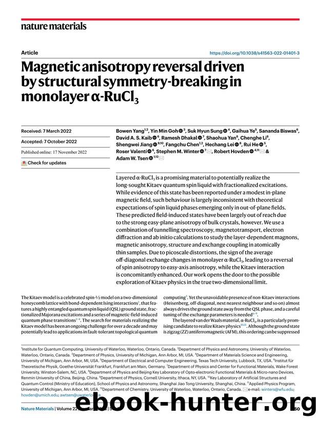 Magnetic anisotropy reversal driven by structural symmetry-breaking in monolayer Î±-RuCl3 by unknow