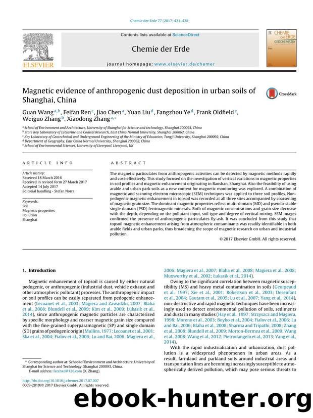 Magnetic evidence of anthropogenic dust deposition in urban soils of Shanghai, China by unknow