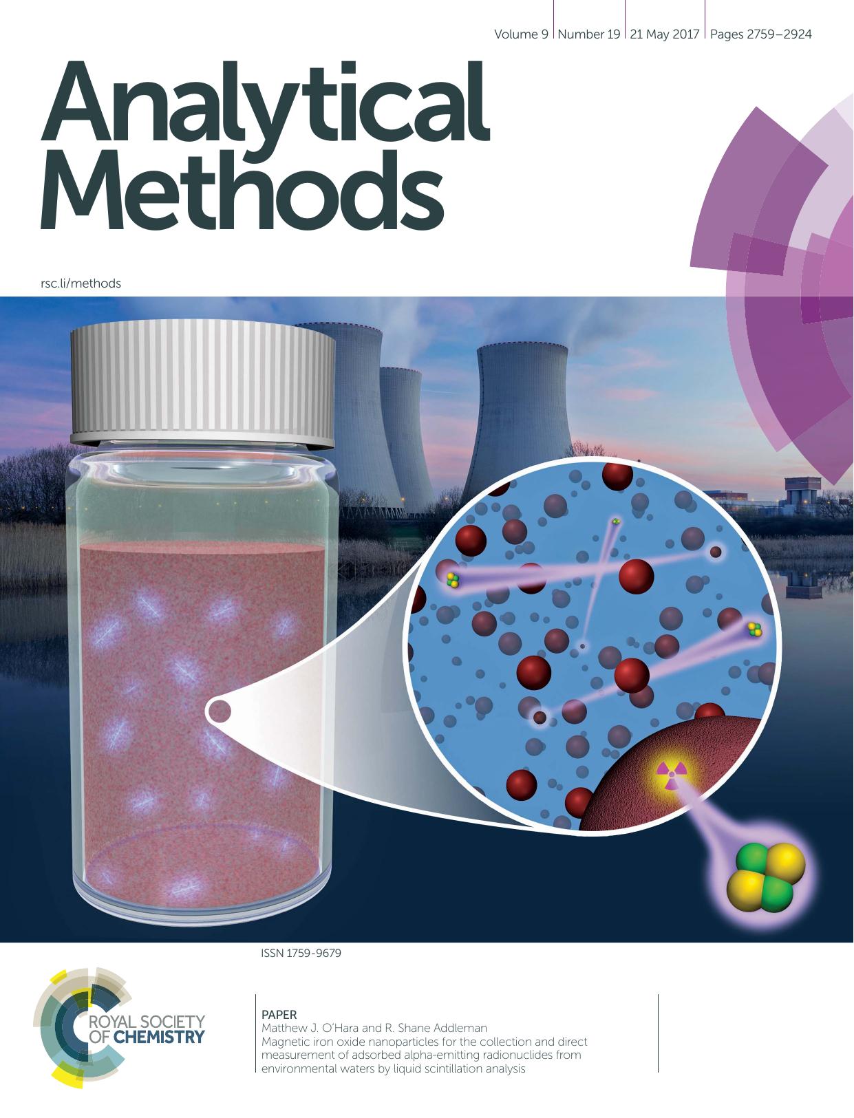 Magnetic iron oxide nanoparticles for the collection and direct measurement of adsorbed alpha-emitting radionuclides from environmental waters by liquid scintillation analysis by Matthew J. O'Hara & R. Shane Addleman