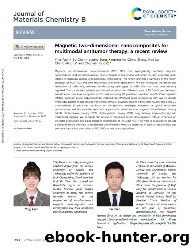 Magnetic two-dimensional nanocomposites for multimodal antitumor therapy: a recent review by unknow
