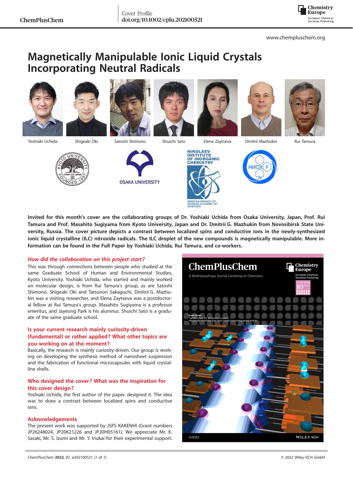 Magnetically Manipulable Ionic Liquid Crystals Incorporating Neutral Radicals by Unknown