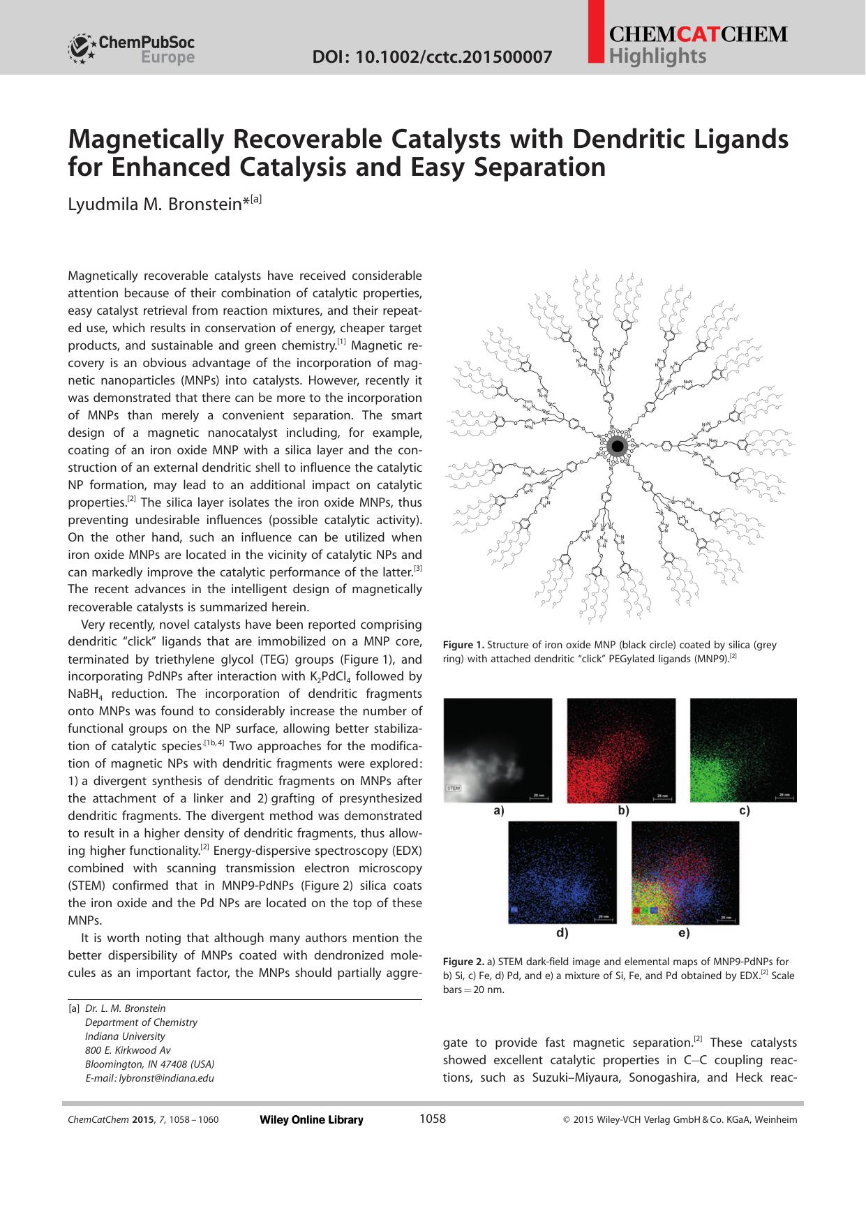 Magnetically Recoverable Catalysts with Dendritic Ligands for Enhanced Catalysis and Easy Separation by Unknown