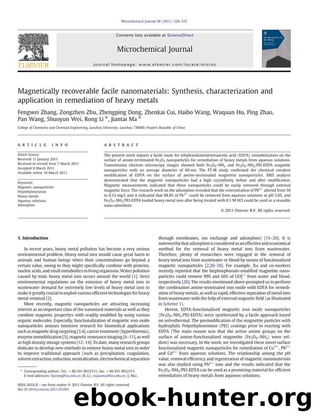 Magnetically recoverable facile nanomaterials: Synthesis, characterization and application in remediation of heavy metals by unknow