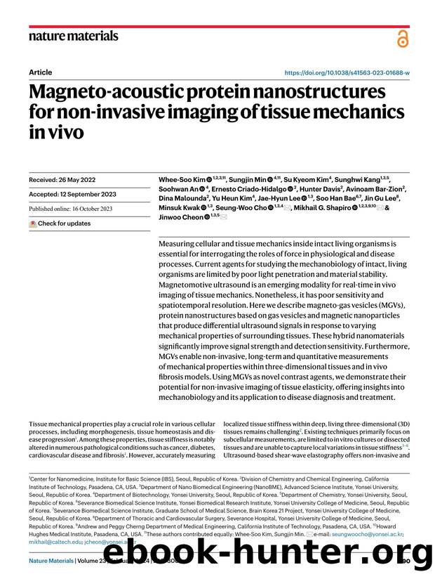Magneto-acoustic protein nanostructures for non-invasive imaging of tissue mechanics in vivo by unknow