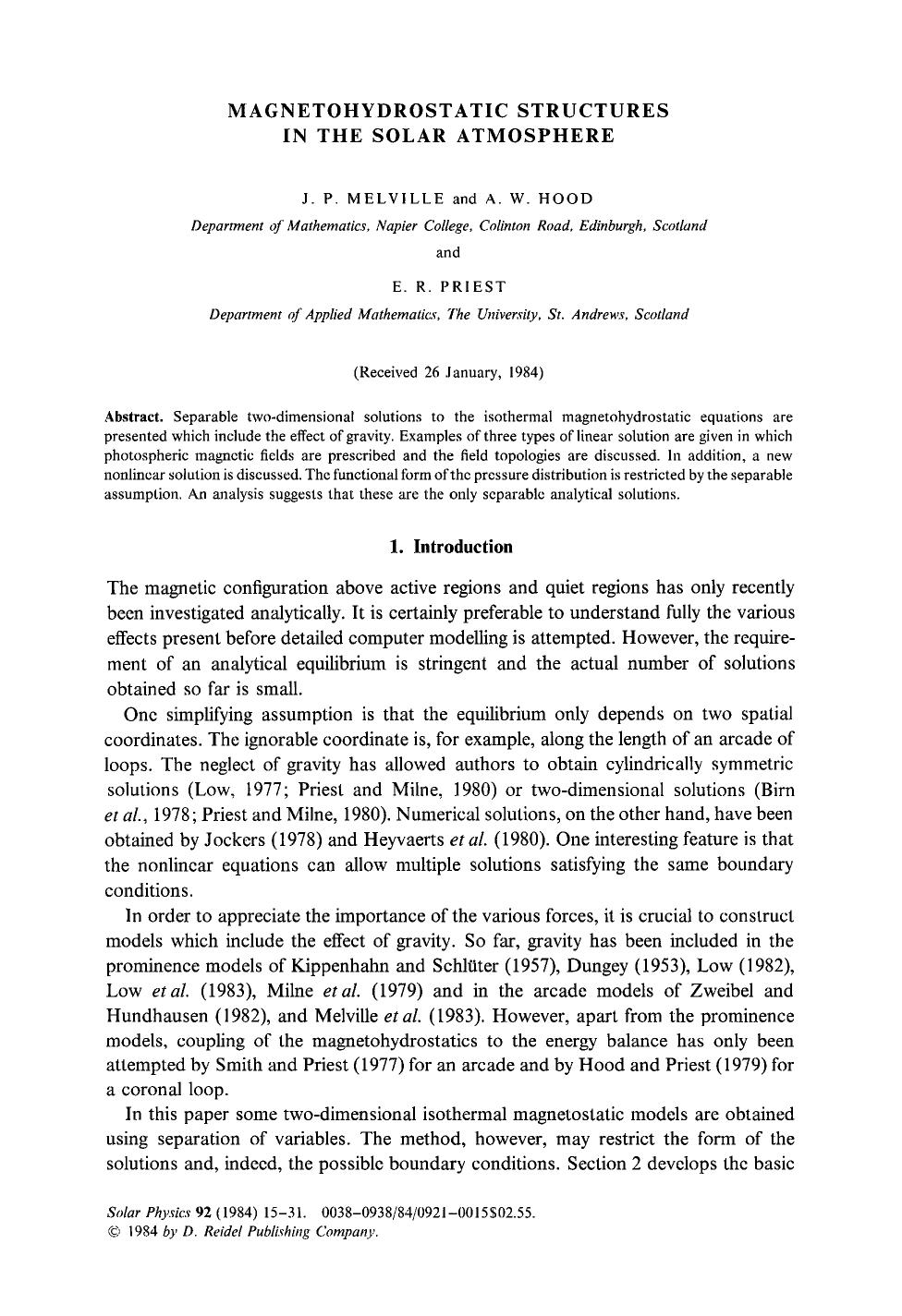 Magnetohydrostatic structures in the solar atmosphere by Unknown