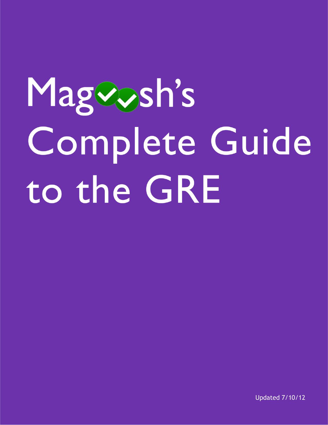 Magoosh's Complete Guide to the GRE by Margarette