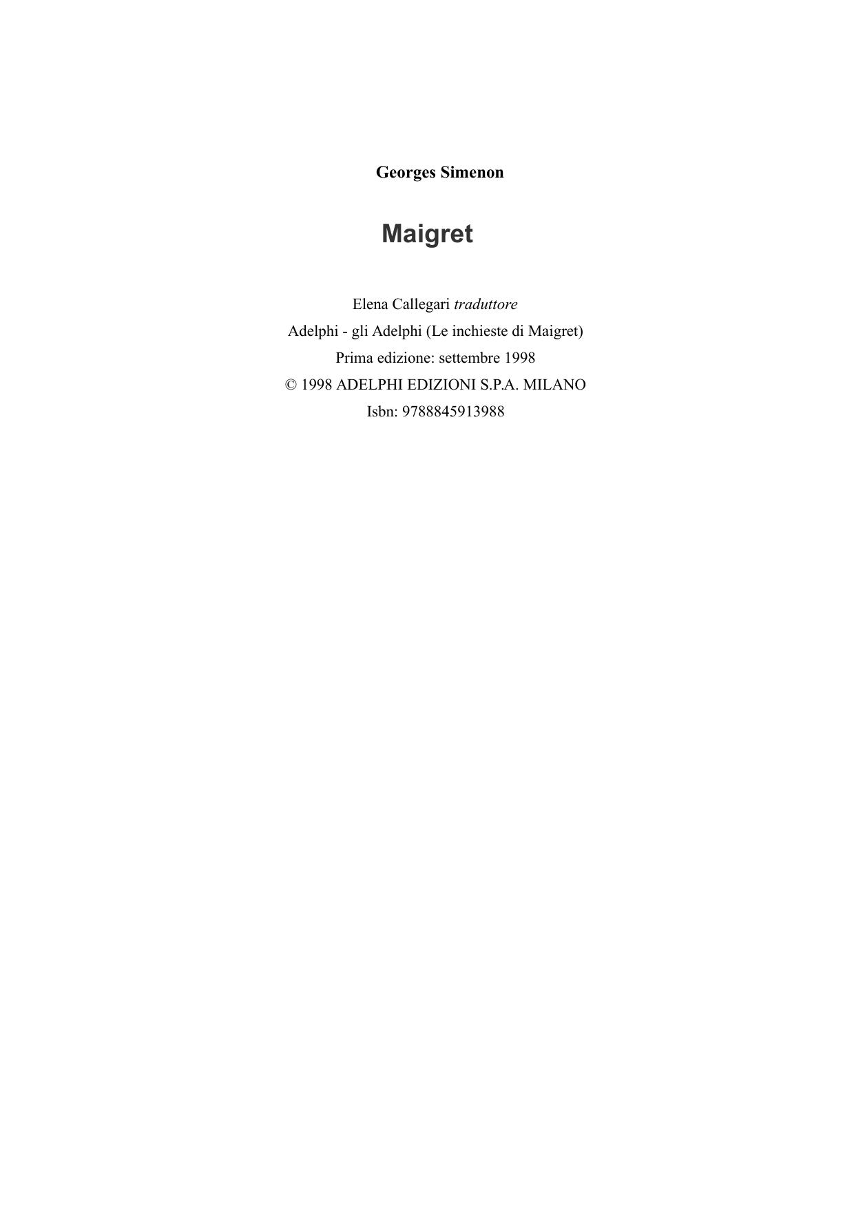 Maigret by Georges Simenon