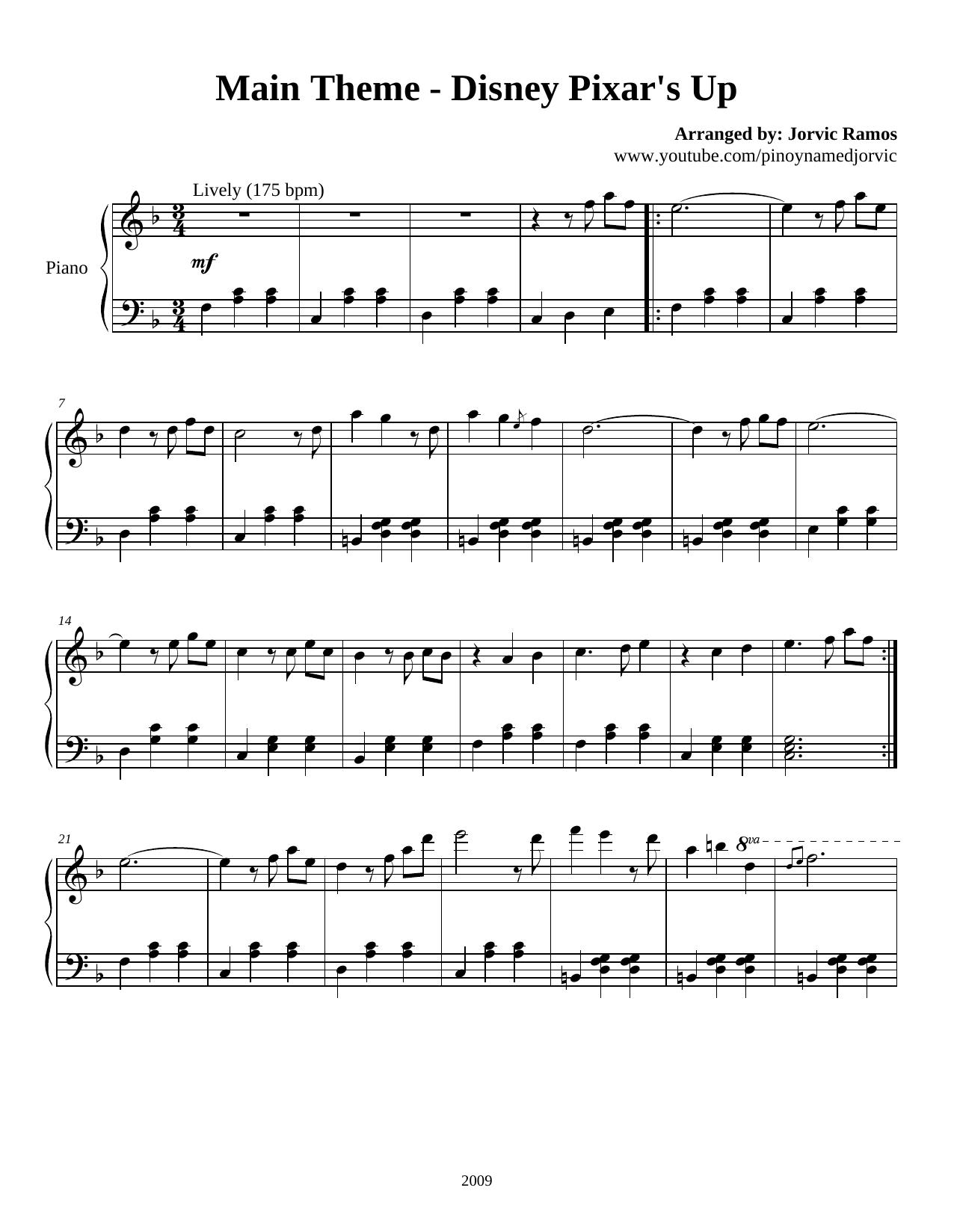 Main Theme - Disney Pixar's Up by Jorvic Ramos
