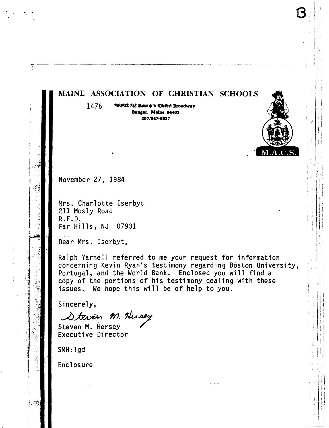 Maine Association of Christian Schools-World Bank-1984-6pgs-EDU-POL by Unknown