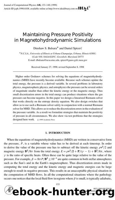 Maintaining Pressure Positivity by Balsara D. S. et al