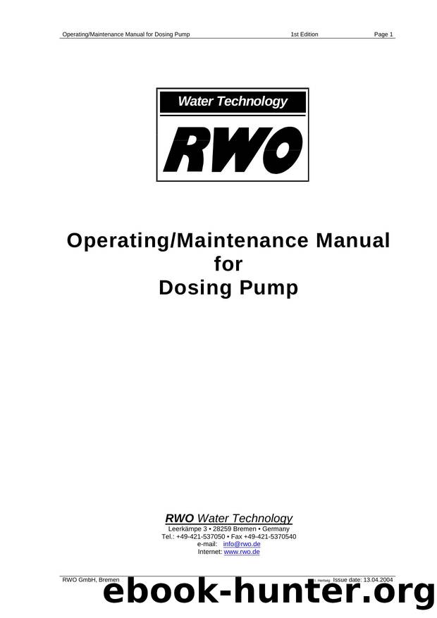 Maintenance of the dosing pump by Unknown