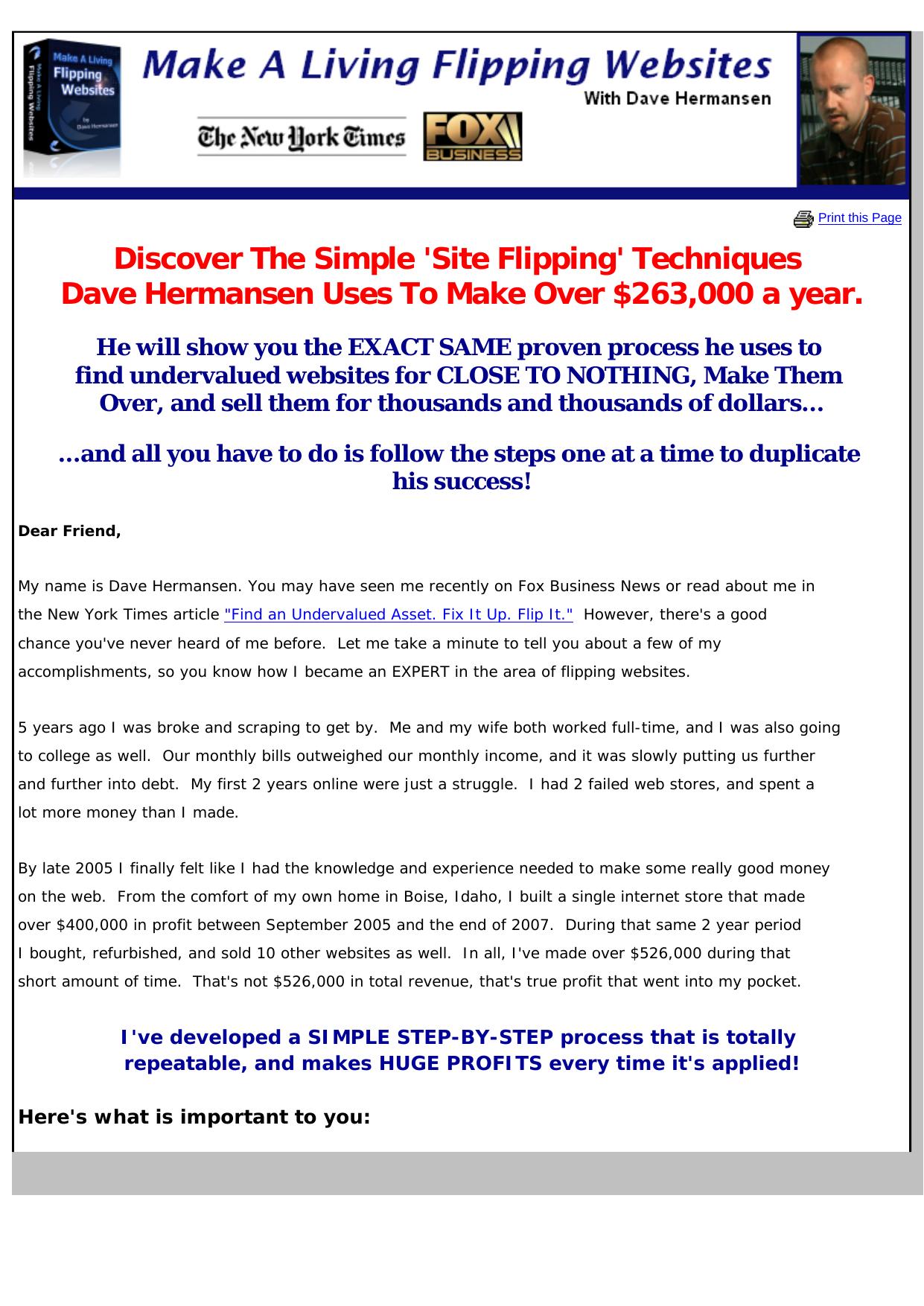 Make A Living Flipping Websites. by Best of Kuszter's Collection
