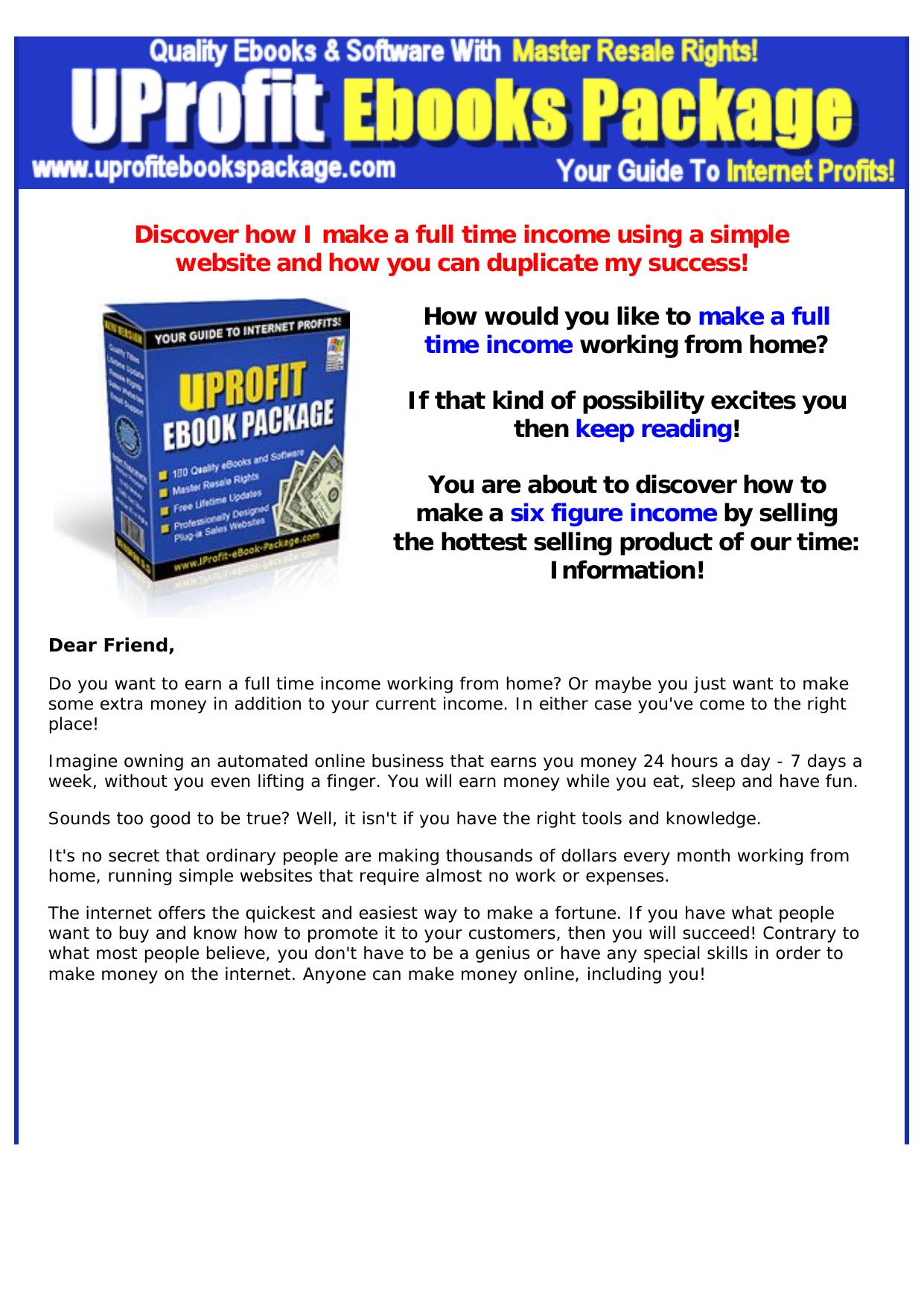 Make Big Money Selling Brand New EBooks & Software.. by Best of Kuszter's Collection