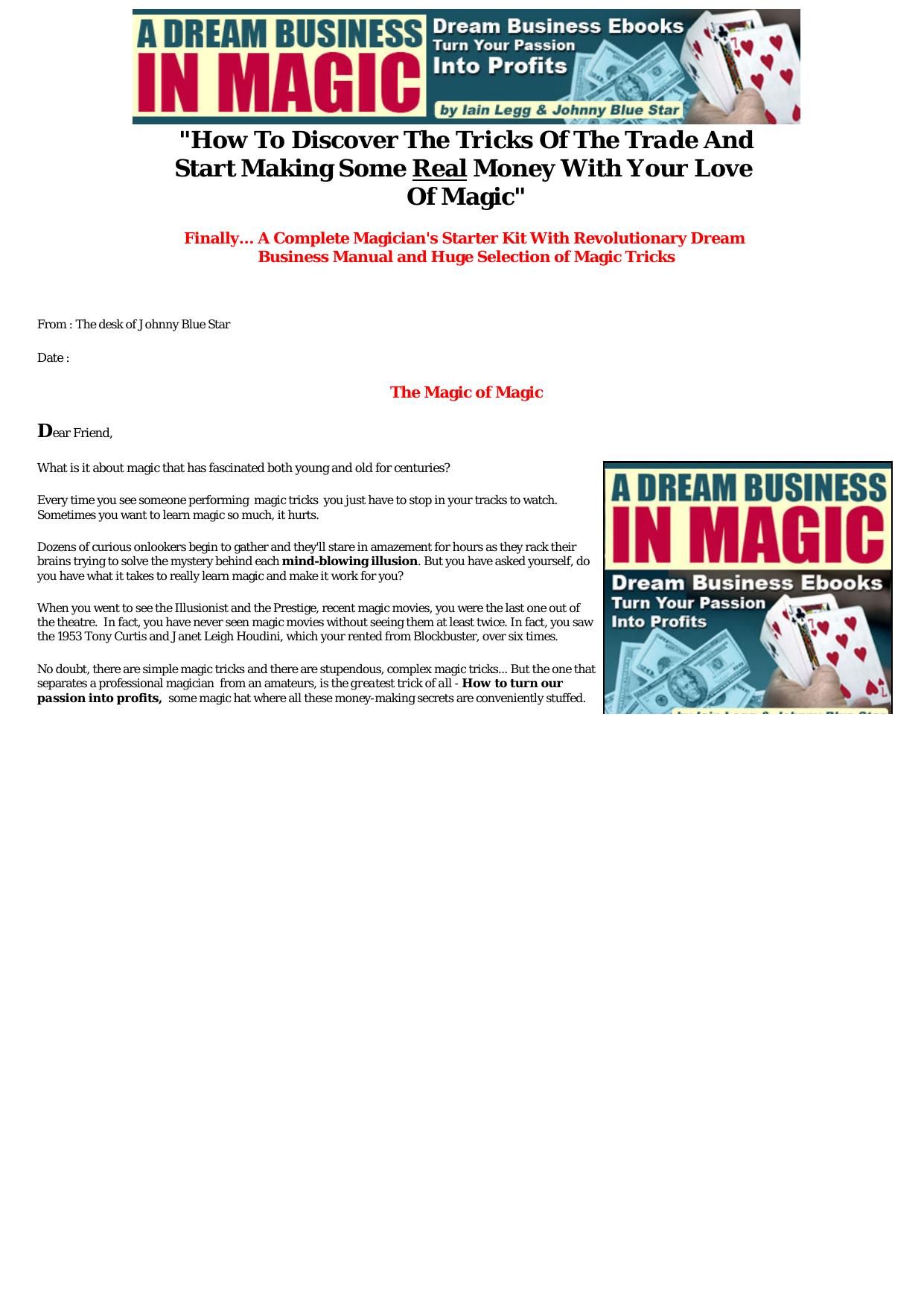 Make Money With Your Love Of Magic. by Best of Kuszter's Collection