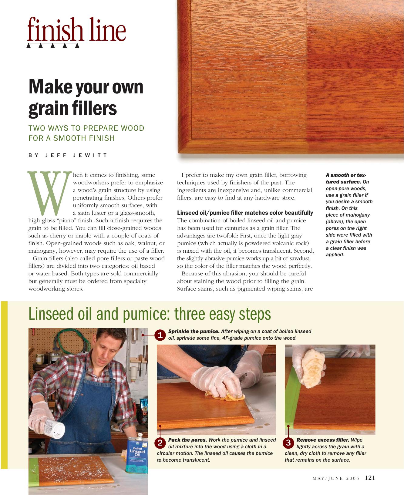 Make Your Own Grain Fillers by Jeff Jewitt