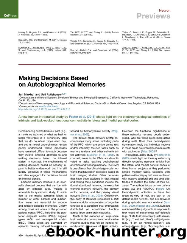 Making Decisions Based on Autobiographical Memories by Juri Minxha & Ueli Rutishauser