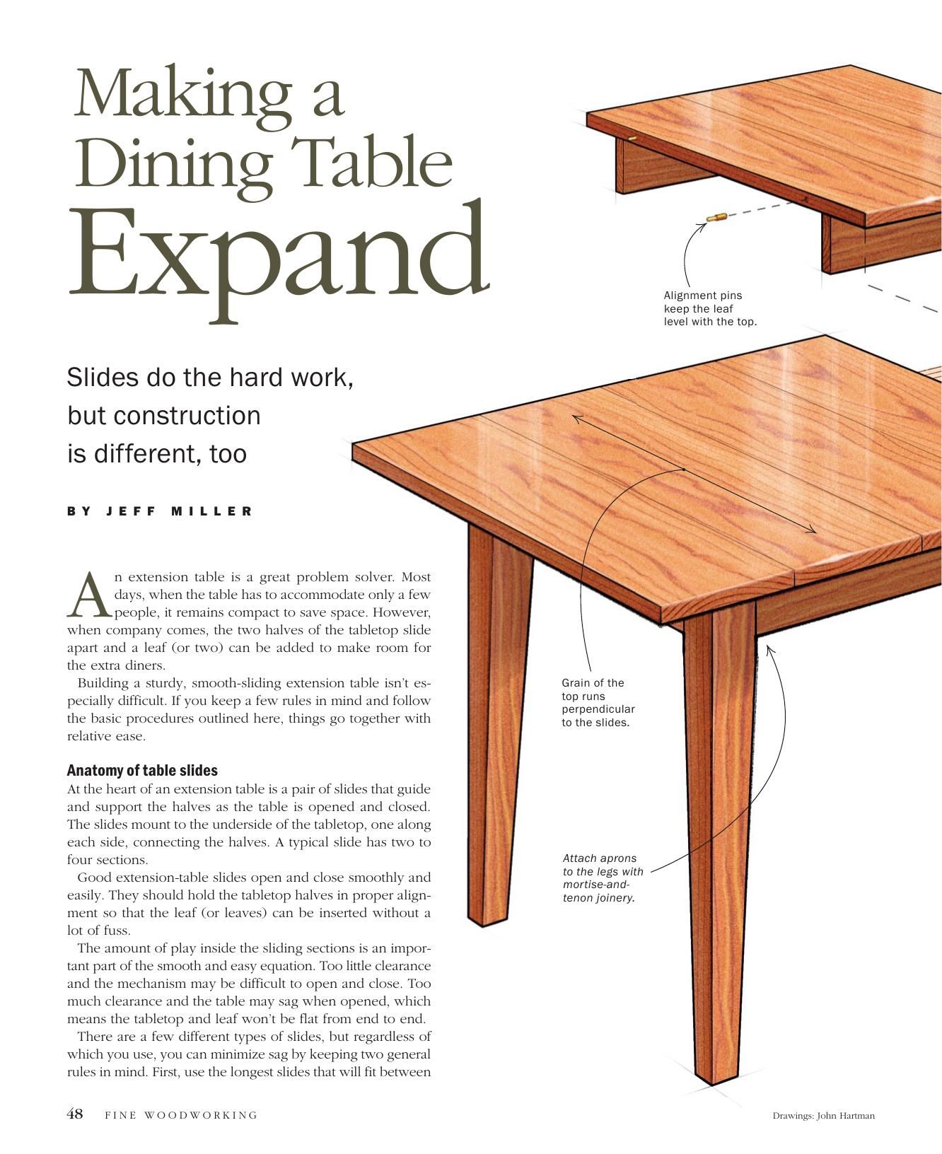 Making a Dining Table Expand by Jeff Miller