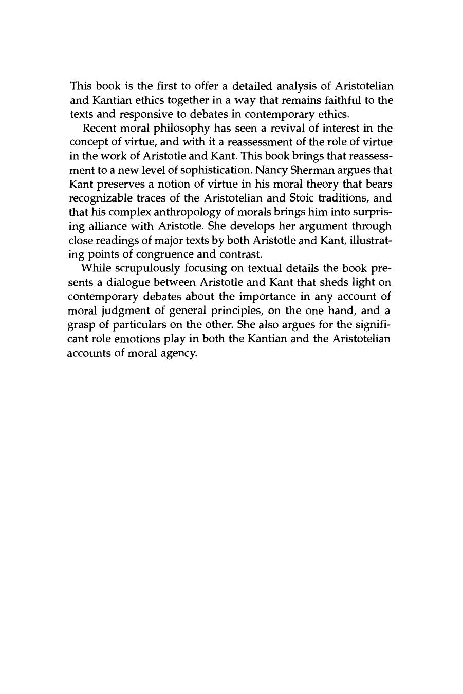 Making a Necessity of Virtue: Aristotle and Kant on Virtue by Nancy Sherman