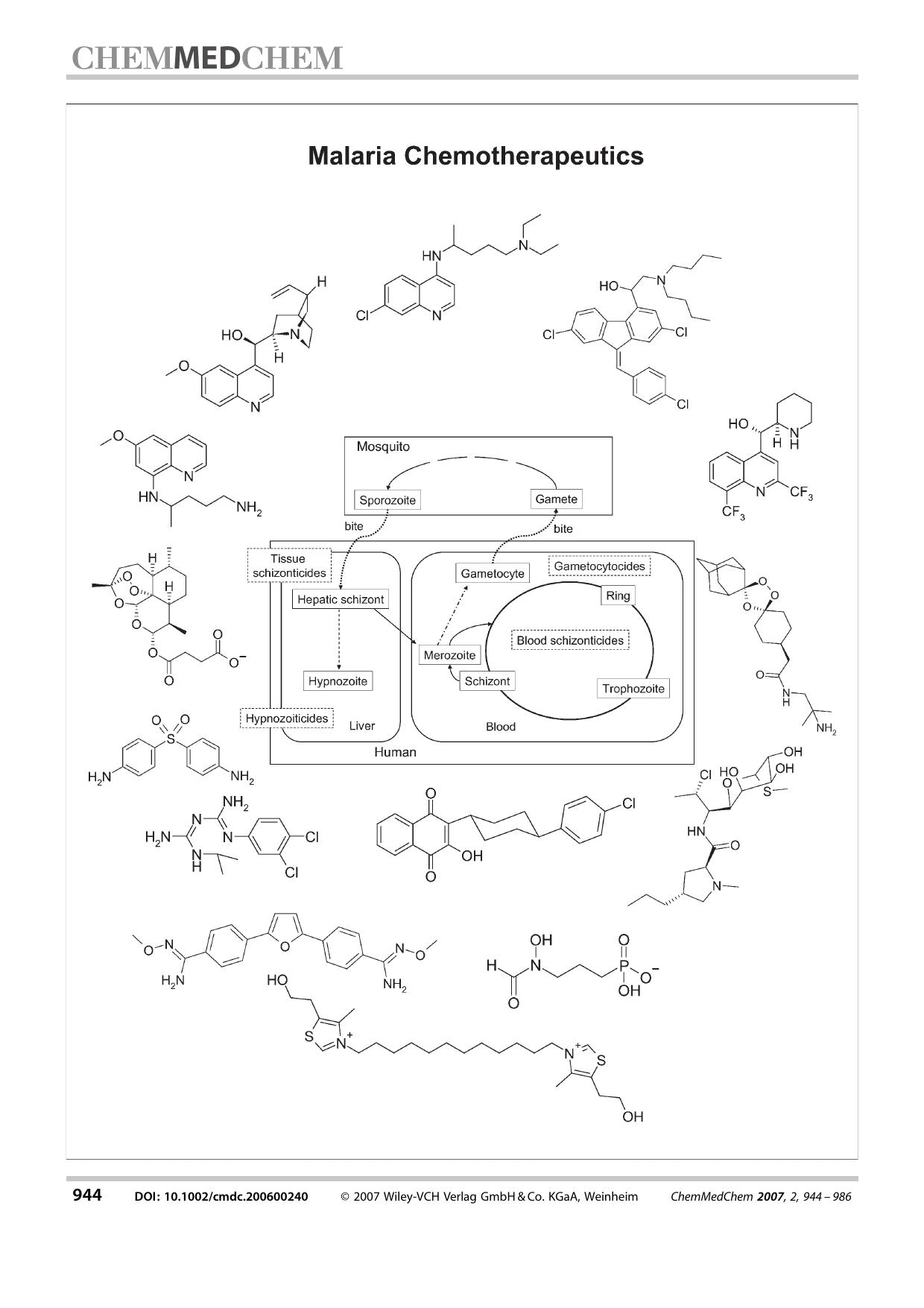 Malaria Chemotherapeutics Part[emsp14]I: History of Antimalarial Drug Development, Currently Used Therapeutics, and Drugs in Clinical Development by Unknown