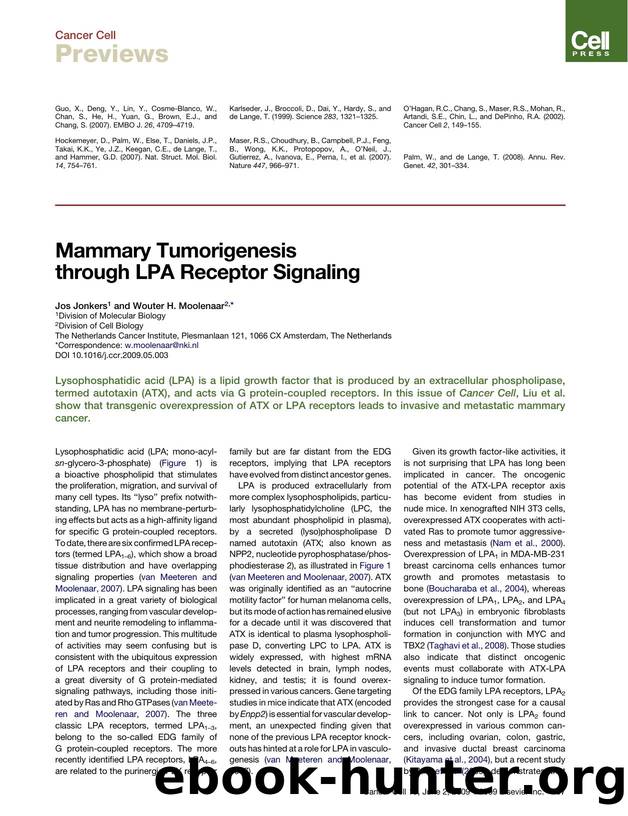 Mammary Tumorigenesis through LPA Receptor Signaling by Jos Jonkers; Wouter H. Moolenaar