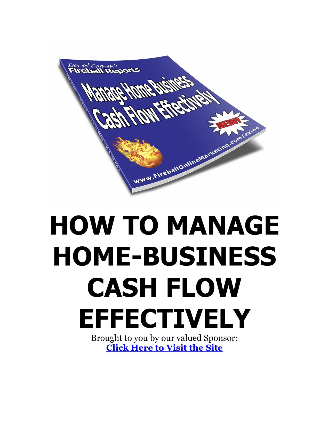 Manage Home Business Cash Flow Effectively by Ian del Carmen