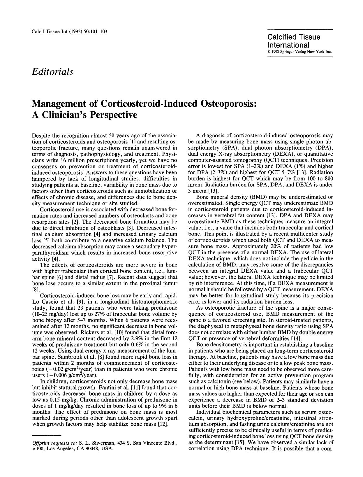 Management of corticosteroid-induced osteoporosis: A clinician's perspective by Unknown
