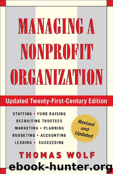 Managing A Nonprofit Organization by Thomas Wolf