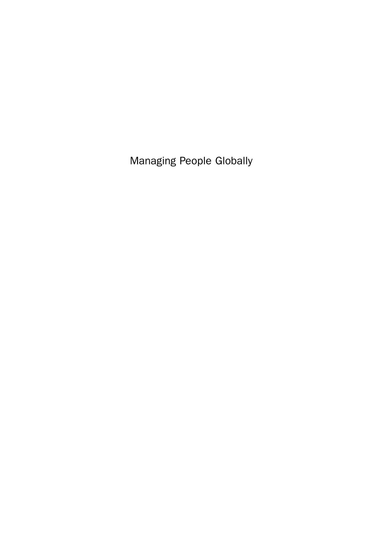 Managing People Globally. An Asian Perspective by Chris Rowley and Wes Harry (Auth.)