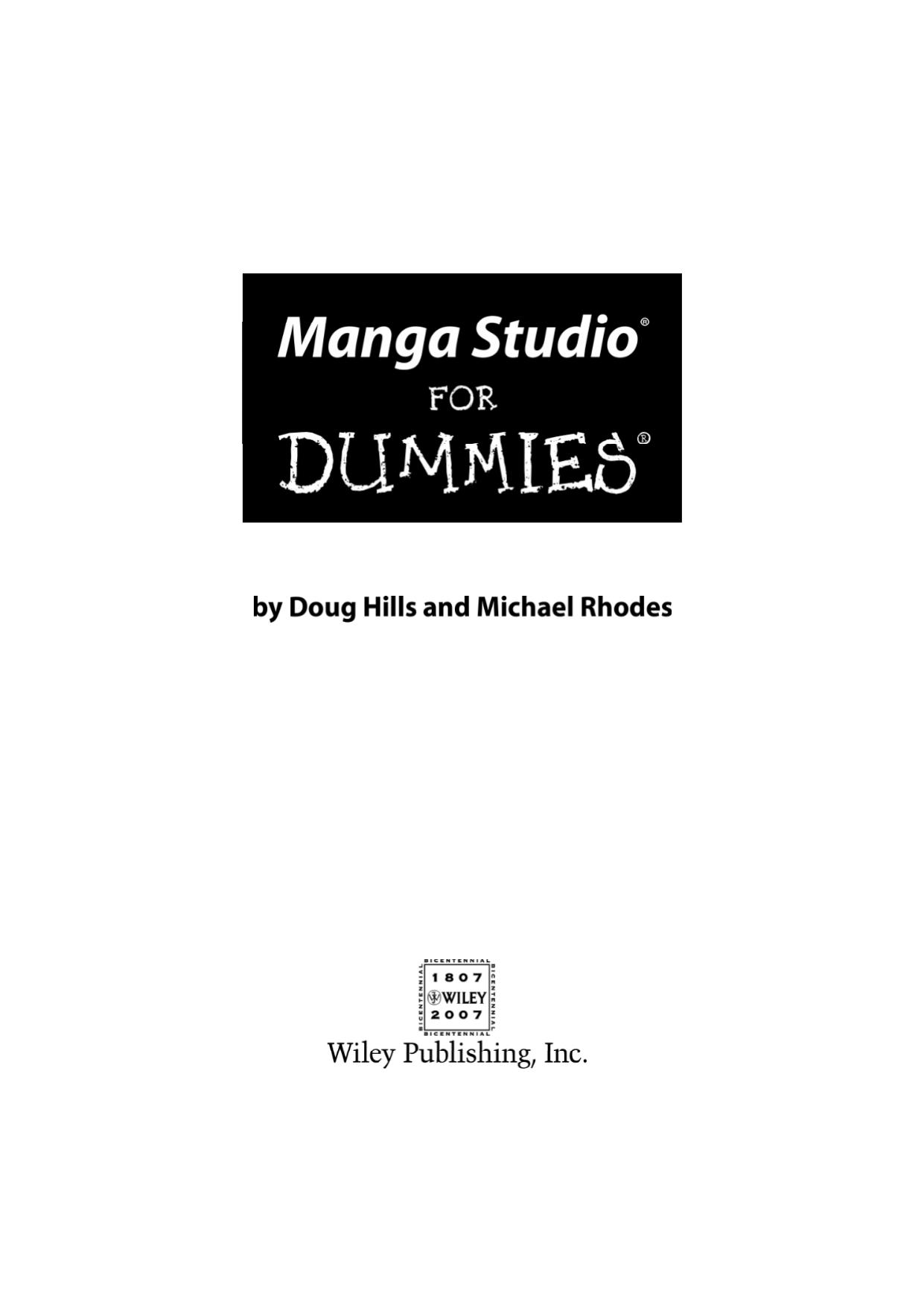 Manga Studio for Dummies by Doug Hills