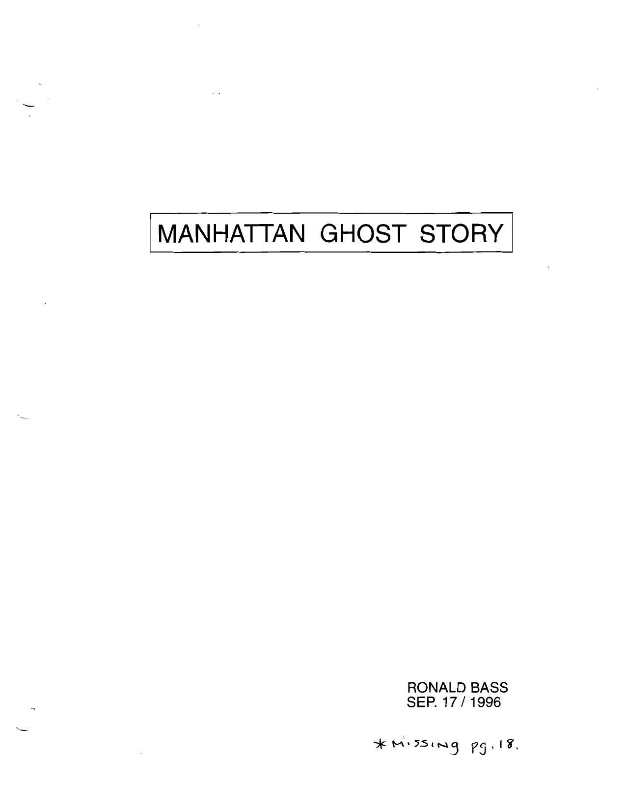 Manhattan Ghost Story by Unknown